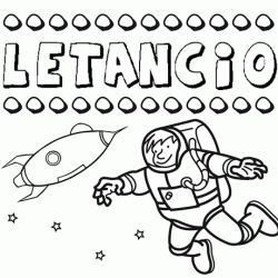 Nome Letancio para colorir. Desenhos dos nomes para pintar com as crianças