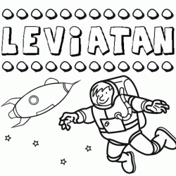 Nome Leviatán para colorir. Desenhos dos nomes para pintar com as crianças
