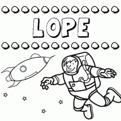 Nome Lope para colorir. Desenhos dos nomes para pintar com as crianças