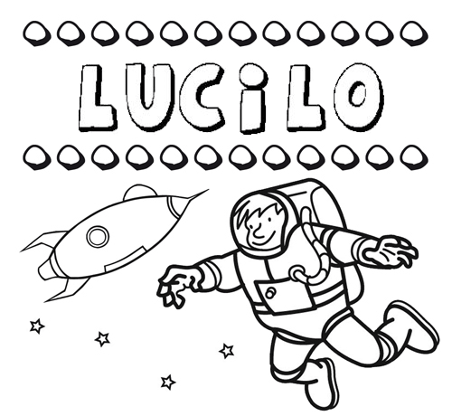 Nome Lucilo para colorir. Desenhos dos nomes para pintar com as crianças
