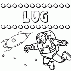 Nome Lug para colorir. Desenhos dos nomes para pintar com as crianças