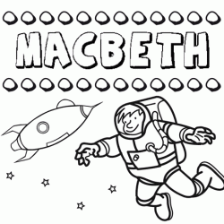 Nome Macbeth para colorir. Desenhos dos nomes para pintar com as crianças