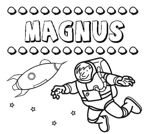 Nome Magnus para colorir. Desenhos dos nomes para pintar com as crianças