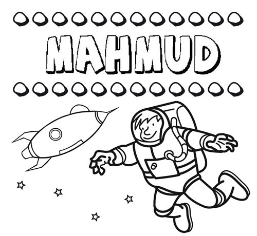 Nome Mahmud para colorir. Desenhos dos nomes para pintar com as crianças