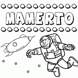 Nome Mamerto para colorir. Desenhos dos nomes para pintar com as crianças
