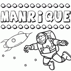 Nome Manrique para colorir. Desenhos dos nomes para pintar com as crianças
