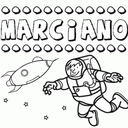 Nome Marciano para colorir. Desenhos dos nomes para pintar com as crianças