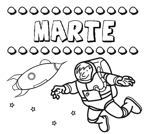 Nome Marte para colorir. Desenhos dos nomes para pintar com as crianças