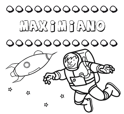 Nome Maximiano para colorir. Desenhos dos nomes para pintar com as crianças