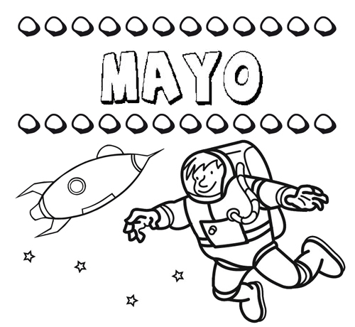 Nome Mayo para colorir. Desenhos dos nomes para pintar com as crianças