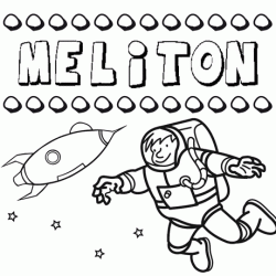 Nome Melitón para colorir. Desenhos dos nomes para pintar com as crianças
