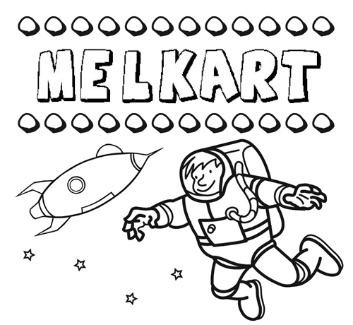 Nome Melkart para colorir. Desenhos dos nomes para pintar com as crianças