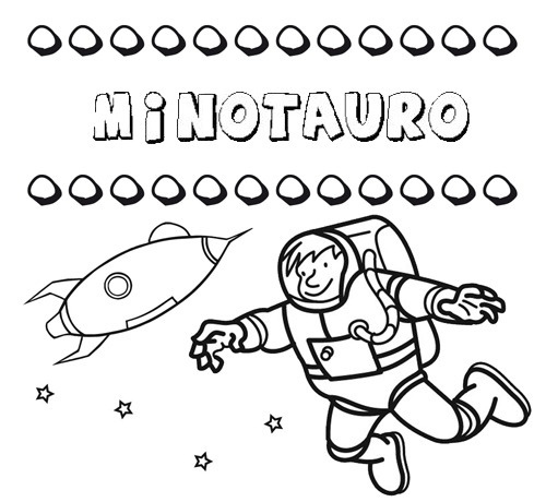 Nome Minotauro para colorir. Desenhos dos nomes para pintar com as crianças