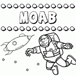 Nome Moab para colorir. Desenhos dos nomes para pintar com as crianças