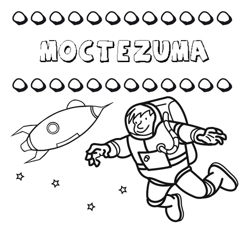 Nome Moctezuma para colorir. Desenhos dos nomes para pintar com as crianças