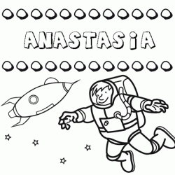 Nome Anastasia para colorir. Desenhos dos nomes para pintar com as crianças