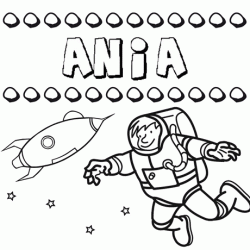 Nome Ania para colorir. Desenhos dos nomes para pintar com as crianças