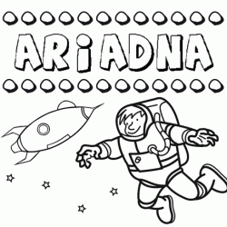 Nome Ariadna para colorir. Desenhos dos nomes para pintar com as crianças