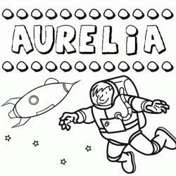 Nome Aurelia para colorir. Desenhos dos nomes para pintar com as crianças