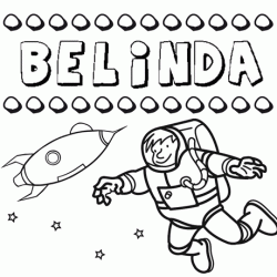 Nome Belinda para colorir. Desenhos dos nomes para pintar com as crianças