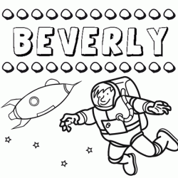 Nome Beverly para colorir. Desenhos dos nomes para pintar com as crianças