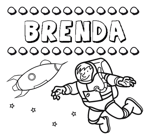 Nome Brenda para colorir. Desenhos dos nomes para pintar com as crianças
