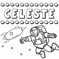 Nome Celeste para colorir. Desenhos dos nomes para pintar com as crianças