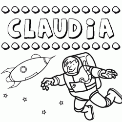 Nome Claudia para colorir. Desenhos dos nomes para pintar com as crianças