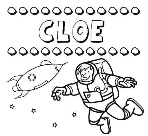 Nome Cloe para colorir. Desenhos dos nomes para pintar com as crianças