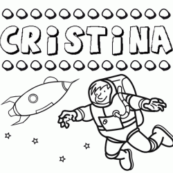 Nome Cristina para colorir. Desenhos dos nomes para pintar com as crianças