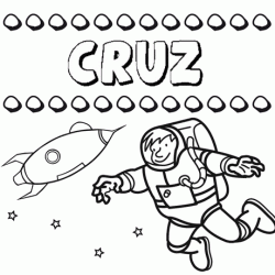 Nome Cruz para colorir. Desenhos dos nomes para pintar com as crianças