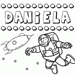 Nome Daniela para colorir. Desenhos dos nomes para pintar com as crianças