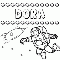 Nome Dora para colorir. Desenhos dos nomes para pintar com as crianças