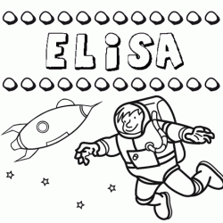 Nome Elisa para colorir. Desenhos dos nomes para pintar com as crianças
