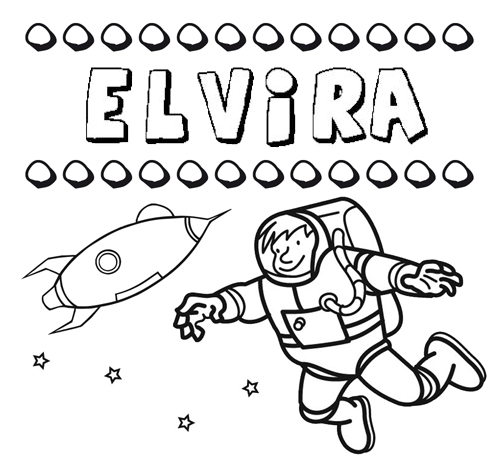 Nome Elvira para colorir. Desenhos dos nomes para pintar com as crianças
