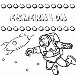 Nome Esmeralda para colorir. Desenhos dos nomes para pintar com as crianças