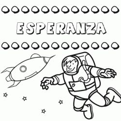 Nome Esperanza para colorir. Desenhos dos nomes para pintar com as crianças