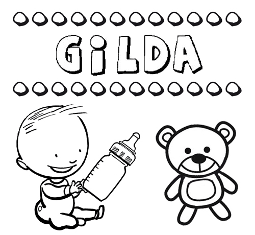 Nome Gilda para colorir. Desenhos dos nomes para pintar com as crianças