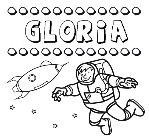 Nome Gloria para colorir. Desenhos dos nomes para pintar com as crianças