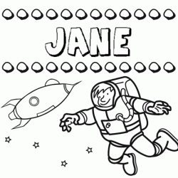 Nome Jane para colorir. Desenhos dos nomes para pintar com as crianças