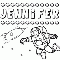 Nome Jennifer para colorir. Desenhos dos nomes para pintar com as crianças