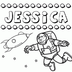 Nome Jessica para colorir. Desenhos dos nomes para pintar com as crianças
