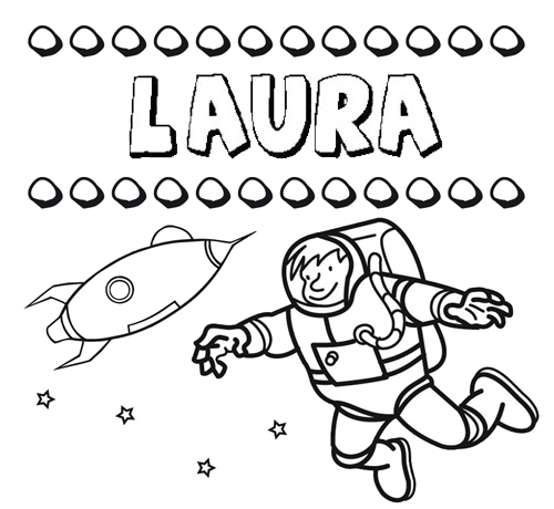 Nome Laura para colorir. Desenhos dos nomes para pintar com as crianças