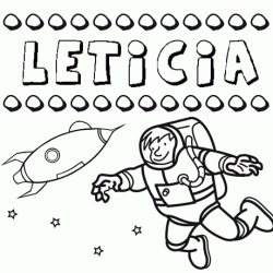 Nome Leticia para colorir. Desenhos dos nomes para pintar com as crianças