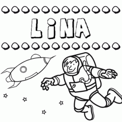 Nome Lina para colorir. Desenhos dos nomes para pintar com as crianças
