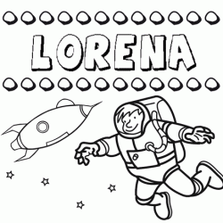 Nome Lorena para colorir. Desenhos dos nomes para pintar com as crianças