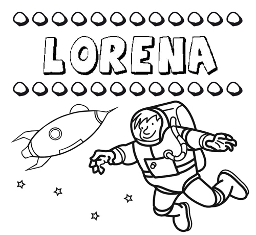 Nome Lorena para colorir. Desenhos dos nomes para pintar com as crianças