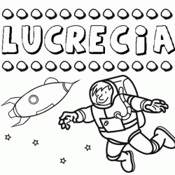 Nome Lucrecia para colorir. Desenhos dos nomes para pintar com as crianças