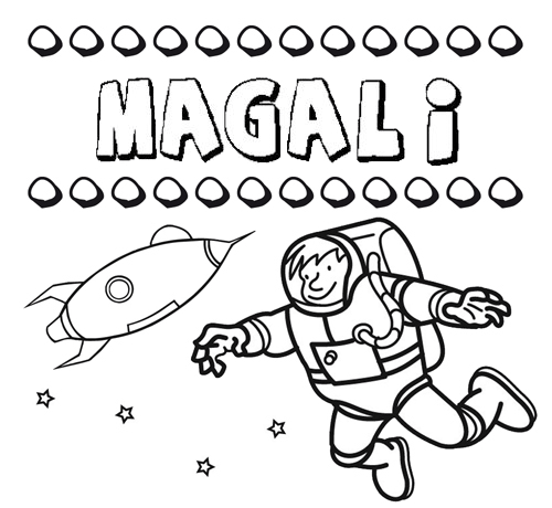 Nome Magali para colorir. Desenhos dos nomes para pintar com as crianças
