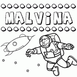 Nome Malvina para colorir. Desenhos dos nomes para pintar com as crianças